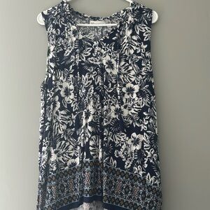 Rafaella women’s blue/white v-neck blouse